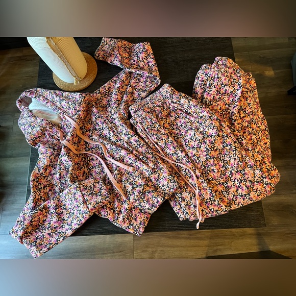 Anthropologie Daily Practice Floral Hoodie Sweatpants Matching Set - Picture 6 of 9